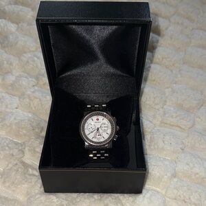 Michele Silver Diamond Women's Watch